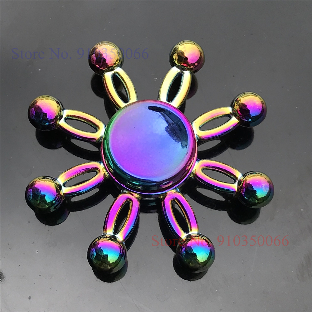 【Exclusive Offer】Colorful Metal Toy Fidget Spinner for Adult Children Anti-Anxiety ADHD Relieves Stress Creative Finger Spinner Boy Birthday Gift. 