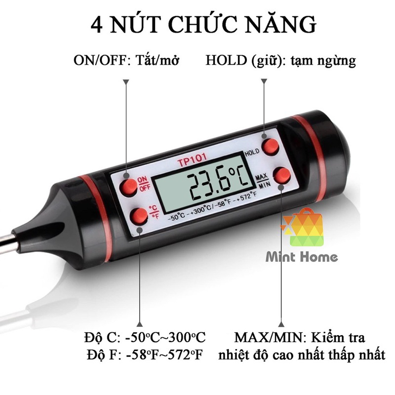 Nhiệt kế đo nhiệt độ nước pha sữa cho các mẹ