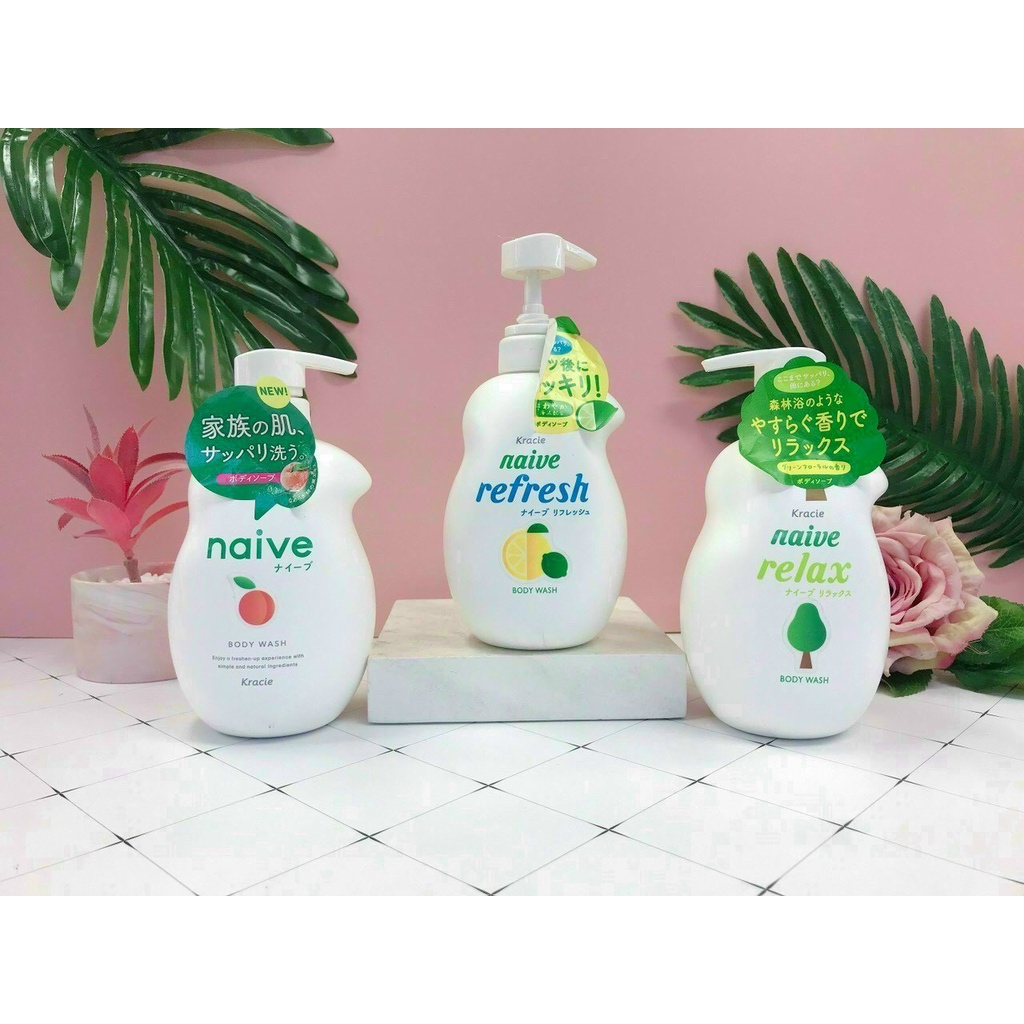 SỮA TẮM NAIVE CHAI LÙN (VỊ ĐÀO) 530ML