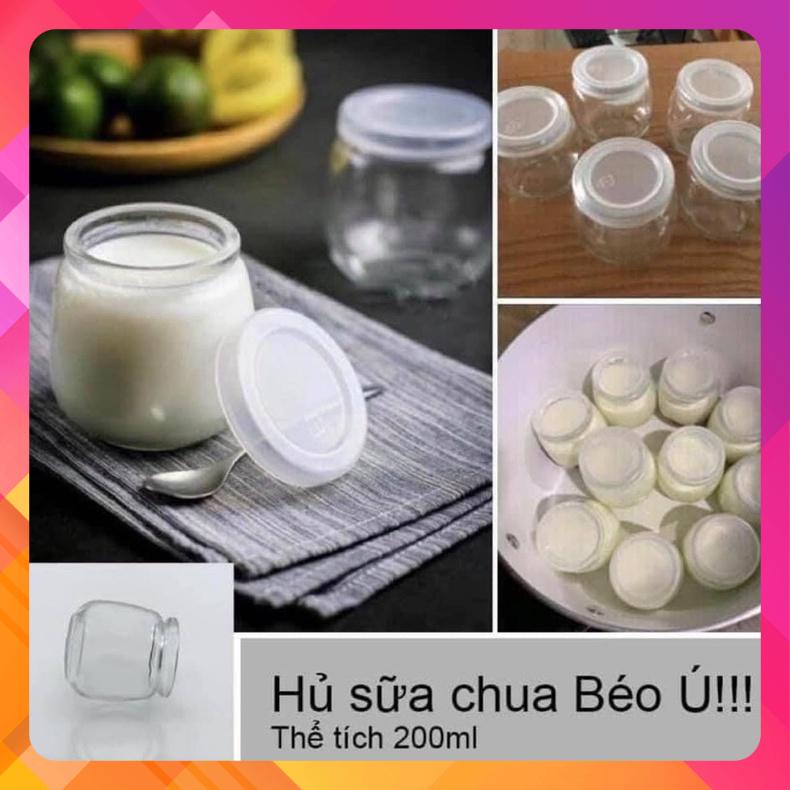 Hũ sữa chua béo thuỷ tinh 200ml (combo 10 hũ)