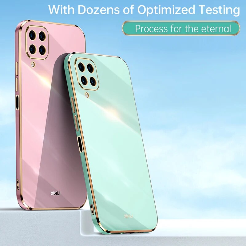 High Quality Plating Silicone Phone Case for Samsung Galaxy M32 4G Coque Straight edge Soft Back Cover. 