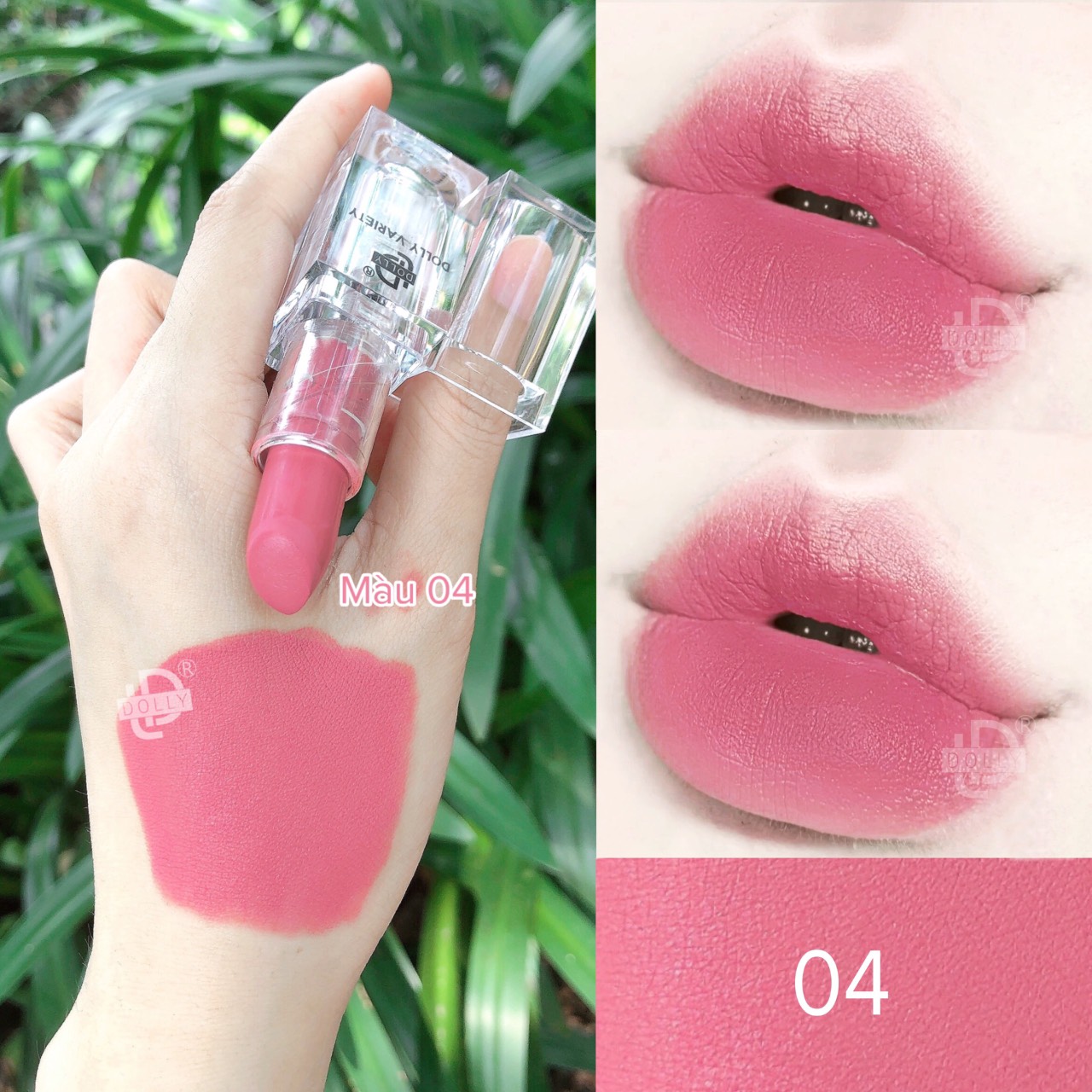 Son thỏi lì siêu mịn môi DOLLY VARIETY [Màu  Hồng phấn nude]