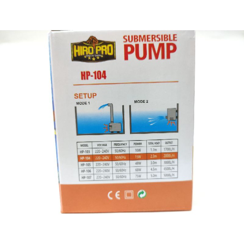 Pompa aquarium kolam HIRO PRO HP 104