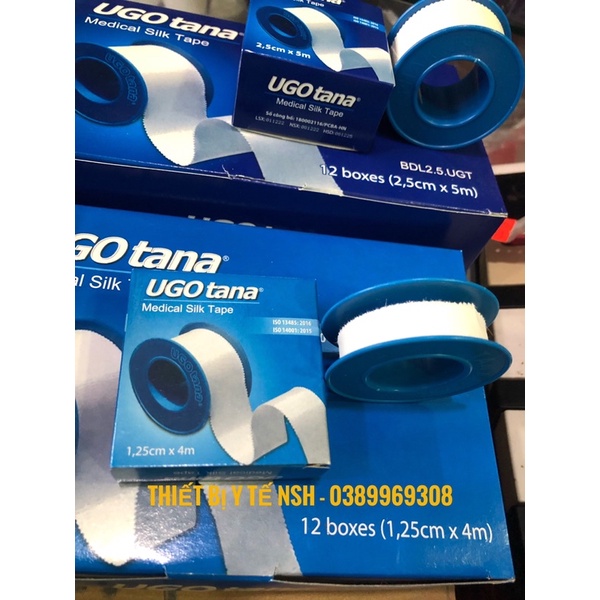 Băng keo dính cuộn vải lụa y tế UGOTANA Băng dính,băng keo cuộn vải lụa silk tape ugo tana ugotana