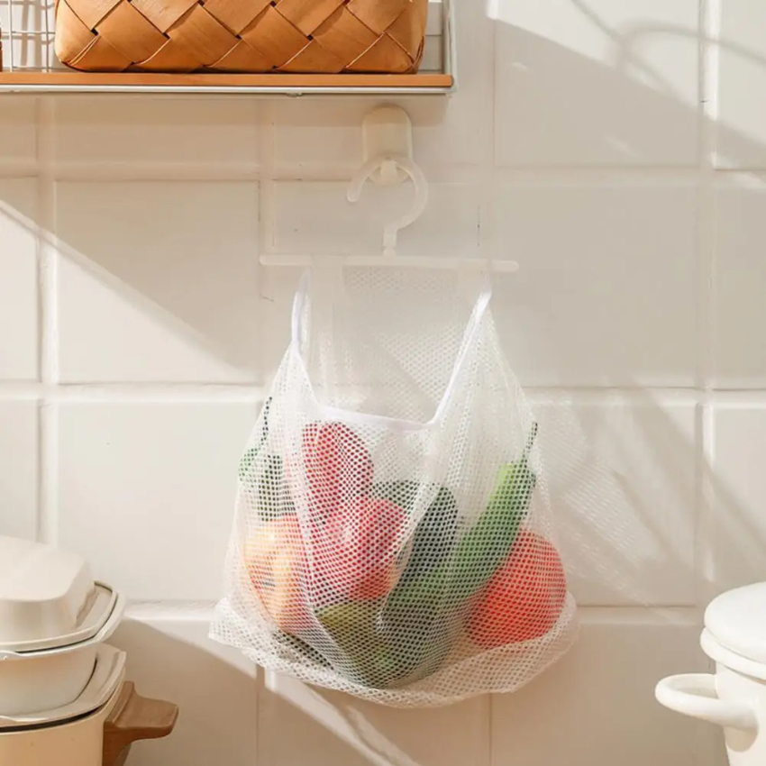 Treo Tường giặt lưu trữ Net quần áo bẩn đồ lặt vặt túi xếp đồ có thể gập lại giỏ phòng tắm túi lưu trữ Trái Cây Rau túi lưới