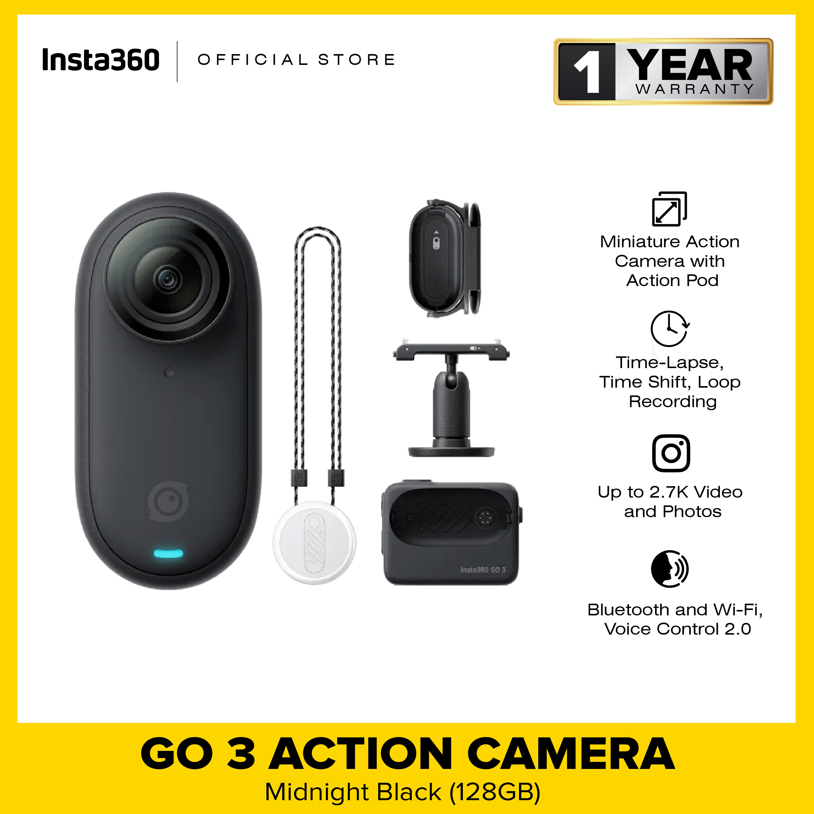 Insta360 GO 3 (128GB) Action Camera with Lens Guard White GO306 - Best Buy