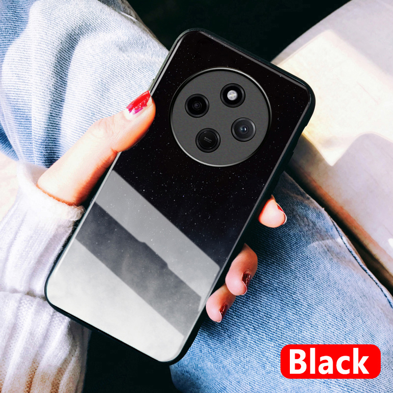 For Redmi 14C Case Tempered Glass mirror Protector Starry Sky Couple For Xiaomi Redmi 14C Back cover Phone Cases. 