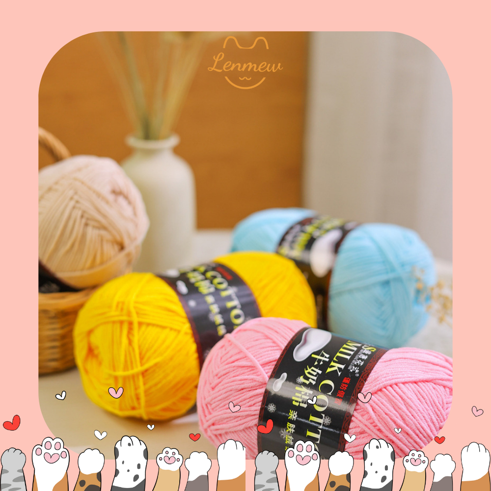 Len Milk Cotton 125G (Loại 1) (Bảng Màu 01 - 50)