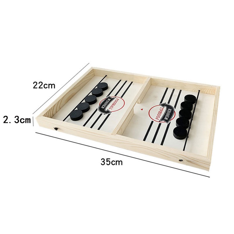 Cờ búng đối kháng - bàn bắn bi qua lỗ bằng gỗ - trò chơi khúc côn cầu tăng khả năng vận động tay cho bé