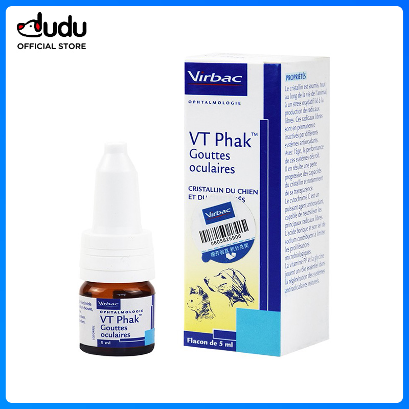 DUDU Pet Virbac VT Phak Gouttes Oculaires 5 Chien Chat 5 Ml Thuốc Nhỏ Mắt thumbnail