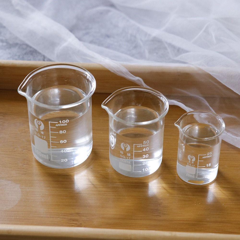 CLASOE 10ml 25ml 50ml 100ml 150ml Lipstick Heating Beaker Thicken Transparent Measuring Beaker Multifunctional Handmade Lip Balm Glass Low Form Beakers Chemistry Lab