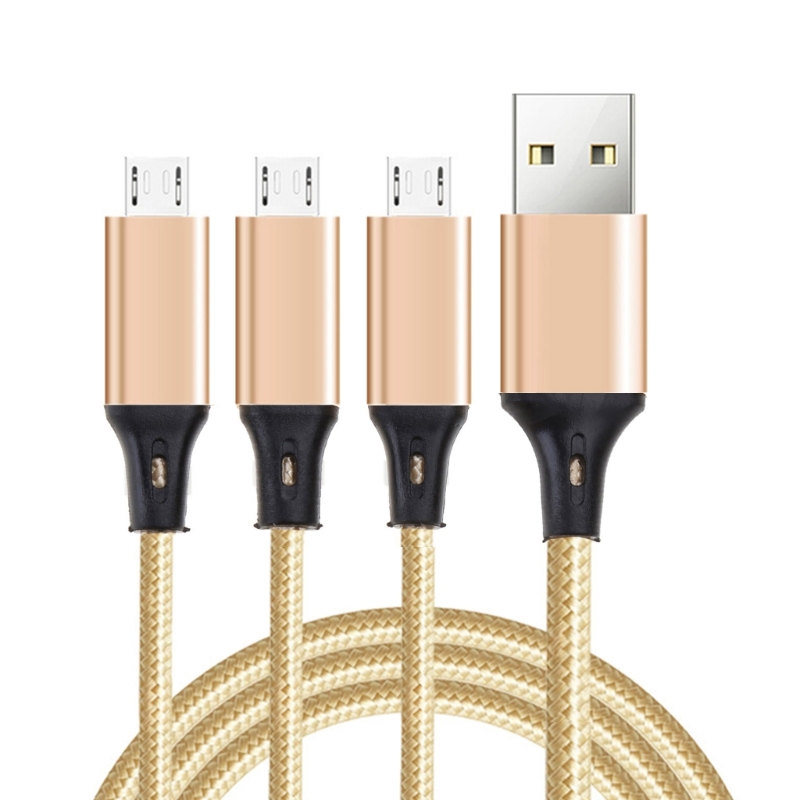 Micro usb splitter charging cable,3 in 1 multi charging cable usb to 3 micro usb