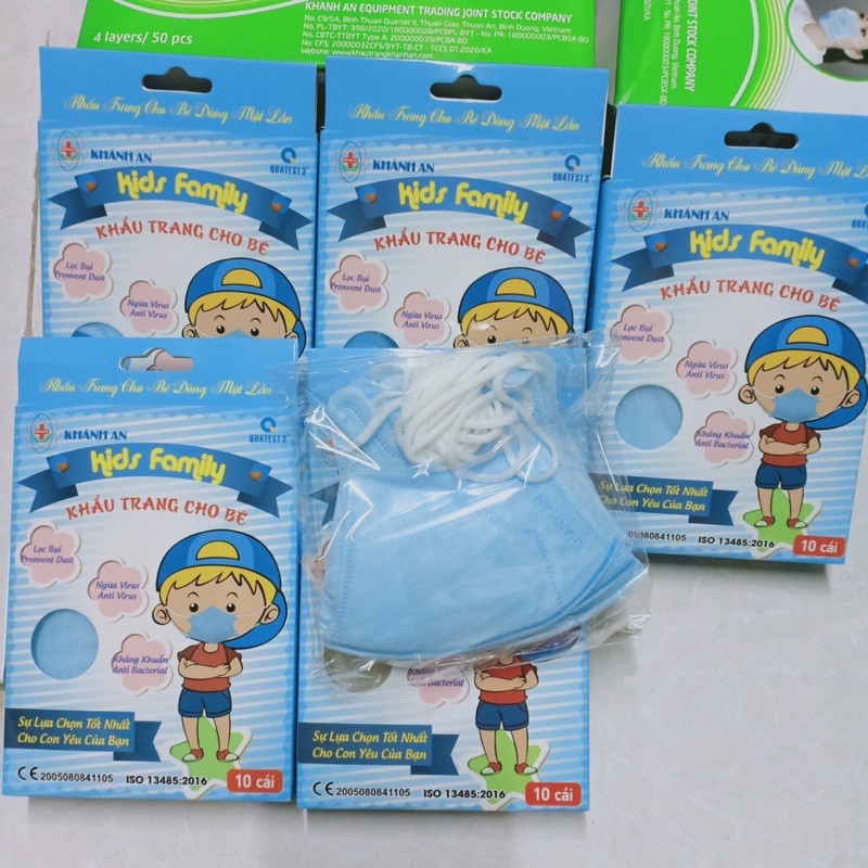 Khẩu Trang 3D Kid Khánh An 4 lớp Kháng Khuẩn