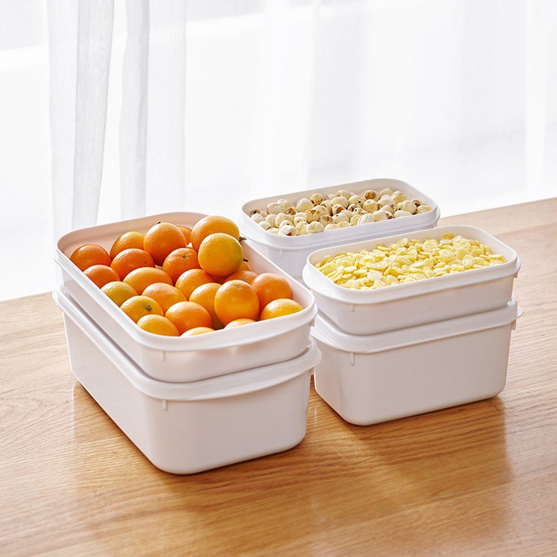 Simple Food Storage Container Plastic Kitchen Refrigerator Box Fresh-keeping Storage Box Kitchen Organizer Gadget 350/700/800/1600ML