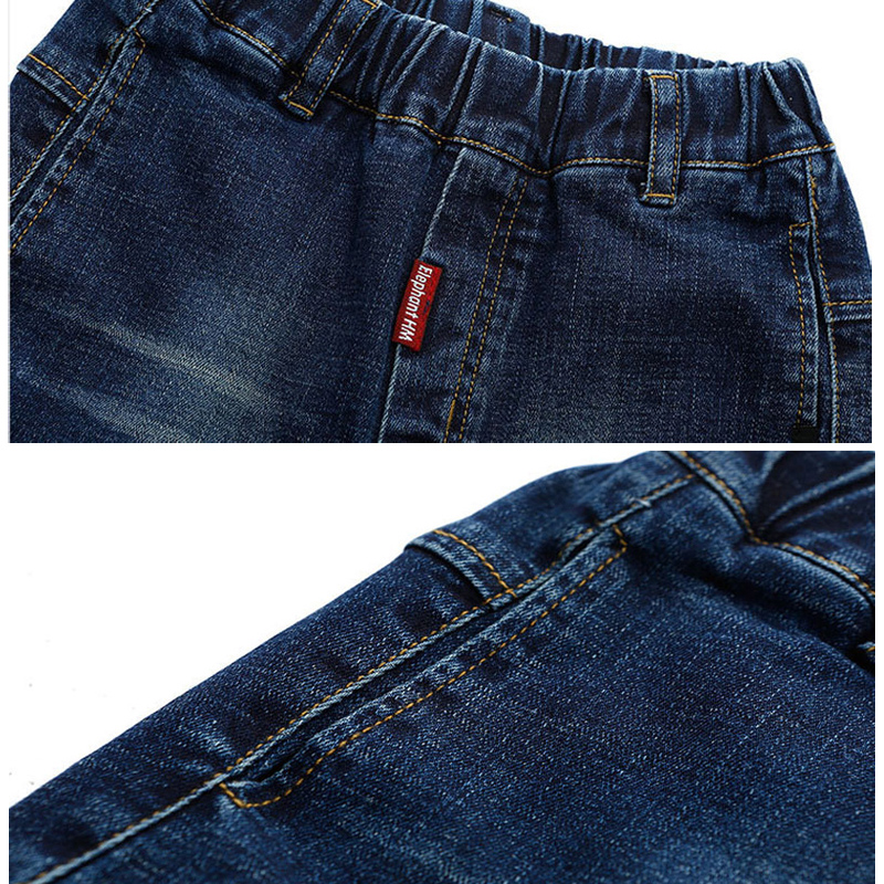 IENENS 4-11Y Fashion Children's Jeans Boy Denim Trousers Kids Clothes Baby Boys Elastic Waist Pants Slim Jeans For Boy.