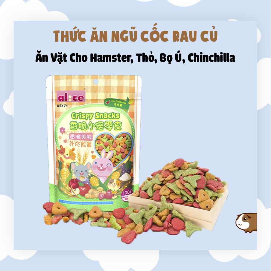 Thức Ăn Ngũ Cốc Rau Củ Cho Hamster, Thỏ, Bọ Ú, Chinchilla 100gr - AE171 thumbnail