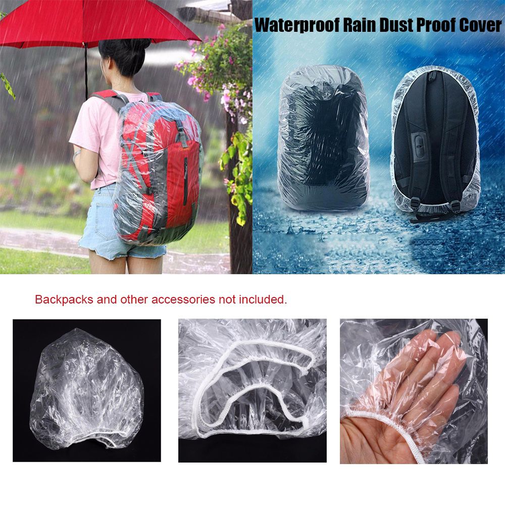 BENNETTGC Plastic Backpack Rainproof Cover Disposable Transparent Rucksack Raincover Tool High Quality Knapsack Rain Cover. 
