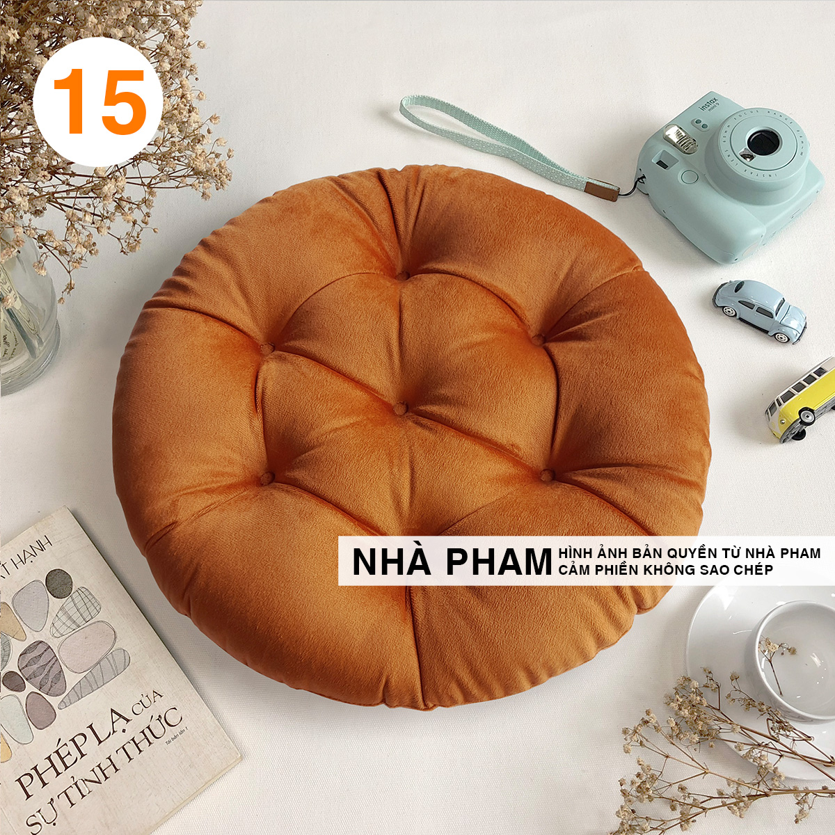 Đệm Tròn Ngồi Bệt Vải NHUNG (No1-20) (40,45,50cm)
