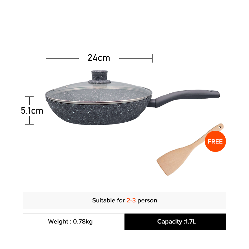 JEETEE Non Stick Pan Cooking Egg Frying Pan Flat Pan Kawali Wok Pan Suitable For Induction Cooker Gas Stove 20 24 28 32cm I.599507122
