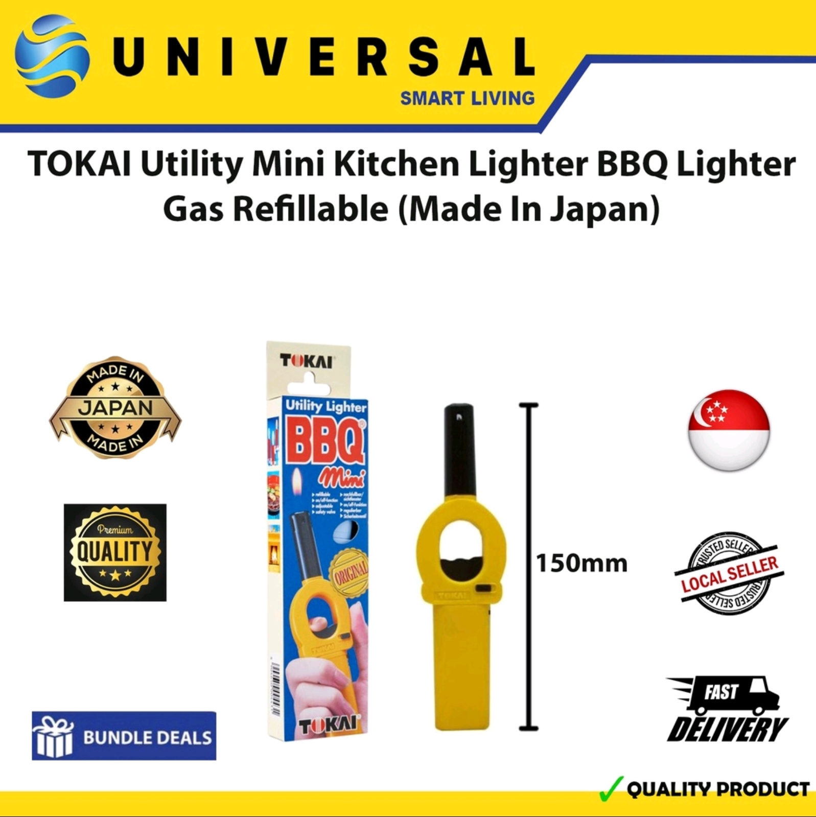 [SG SHOP SELLER] TOKAI Utility Kitchen Lighter Lighter Gas Refillable (Made In Japan) | Singapore