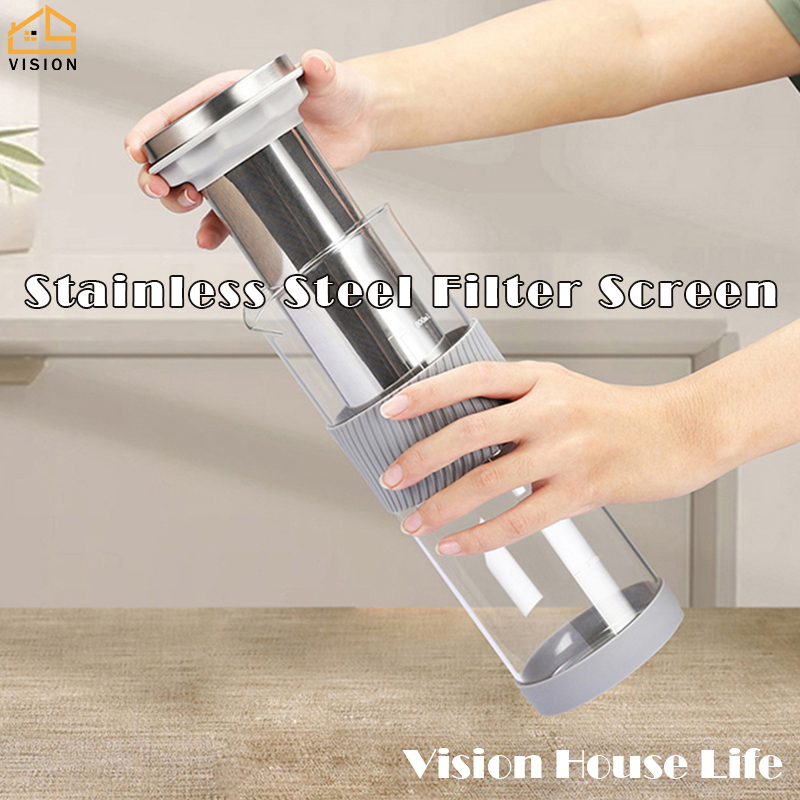Tầm Nhìn 800Ml Cà Phê thức uống pha lạnh Nồi Được Xây Dựng Trong Lọc Di Động Lạnh Làm nguội Pha Nồi phích điện pha trà Lạnh Bình cà phê Lọc thức uống pha lạnh Nhà Sản Xuất Đồ Dùng Uống