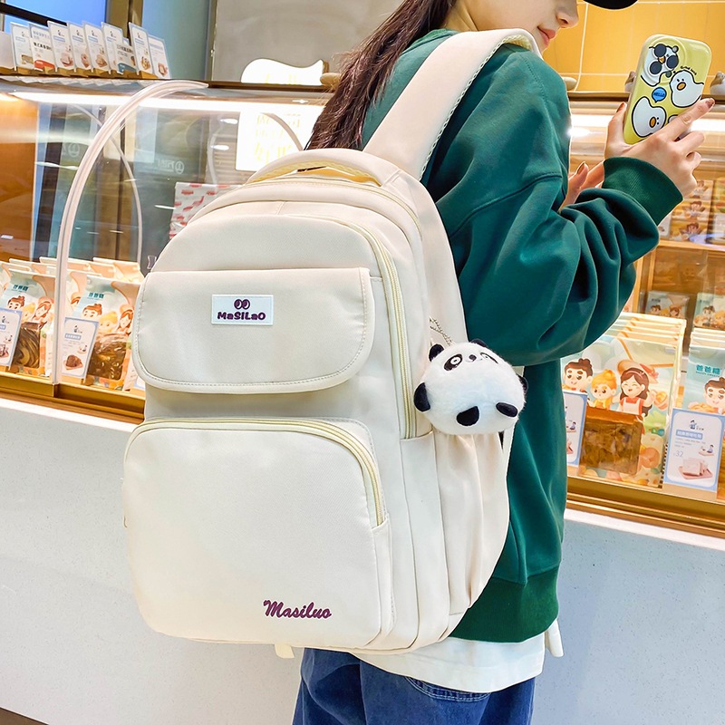 YA ZHOU LONG College-style backpack, student school bag, large capacity backpack