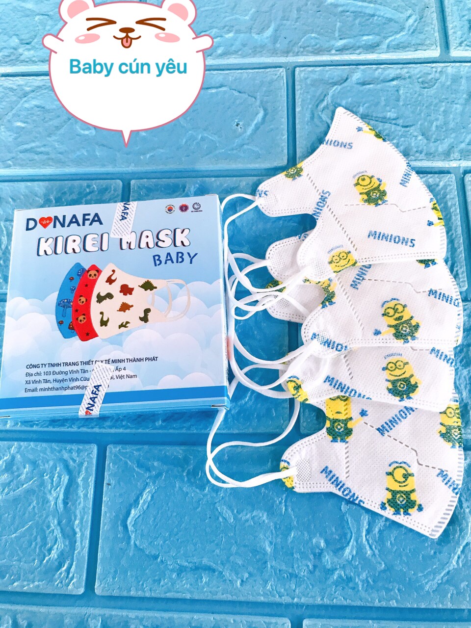 Khẩu trang 3D/5D cho bé từ 0-3th và 3-8 tuổi(hộp 10 cái)