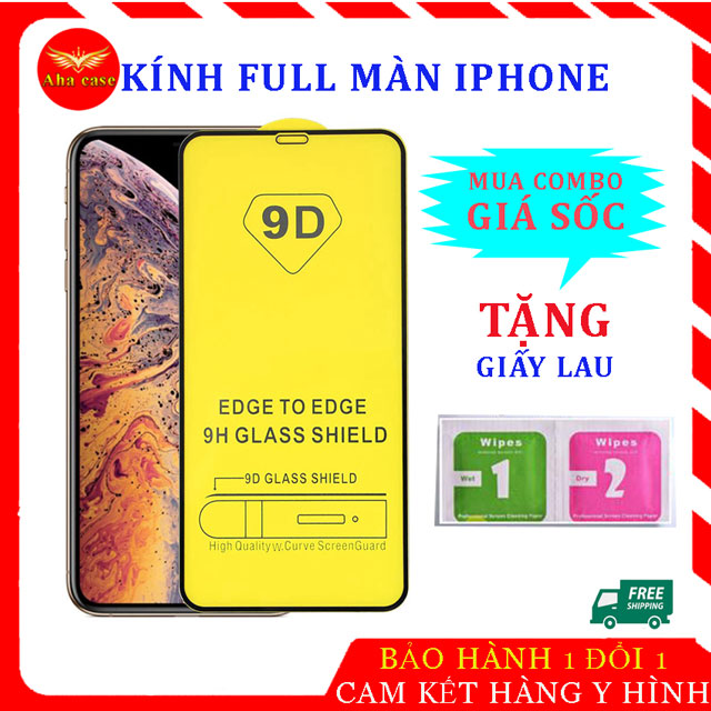 [Giá Si] Kính Cường lực IPHONE 9D  Full Màn cho các dòng Ip 6/6s/ 6Plus/ 7/7 Plus/ 8/ 8Plus / X/ XR/ Xs Max/  11/ 11 Pro/ 11 Pro Max chống trầy xước bảo vệ màn hình, miếng dán cường lực IP tốt