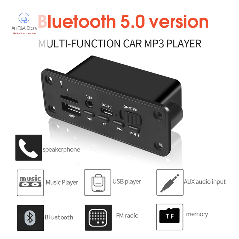 ⚙️ loa bảng mạch giải mã 2x3w máy phát mp3 bluetooth 5.0 mô-đun đài fm cho xe hơi