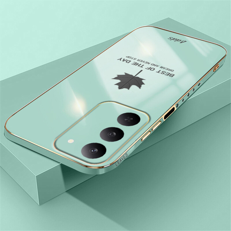 For Realme C75X Case Shining Maple Leaf Design soft plating For Realme C75X Back cover Phone Cases.