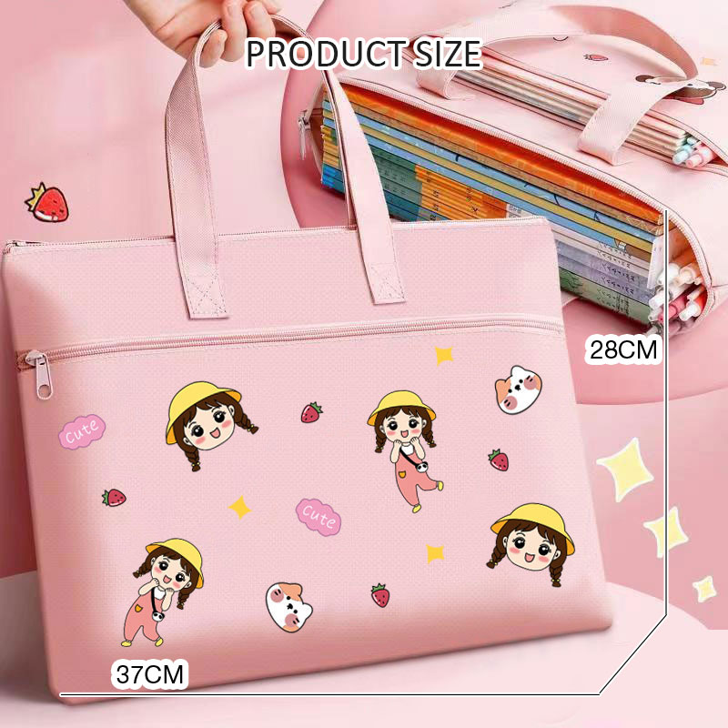 ELACCENT elementary school students' load-reducing ridge protection handbag Korean version of large-capacity book bag book storage bag remedial bag
