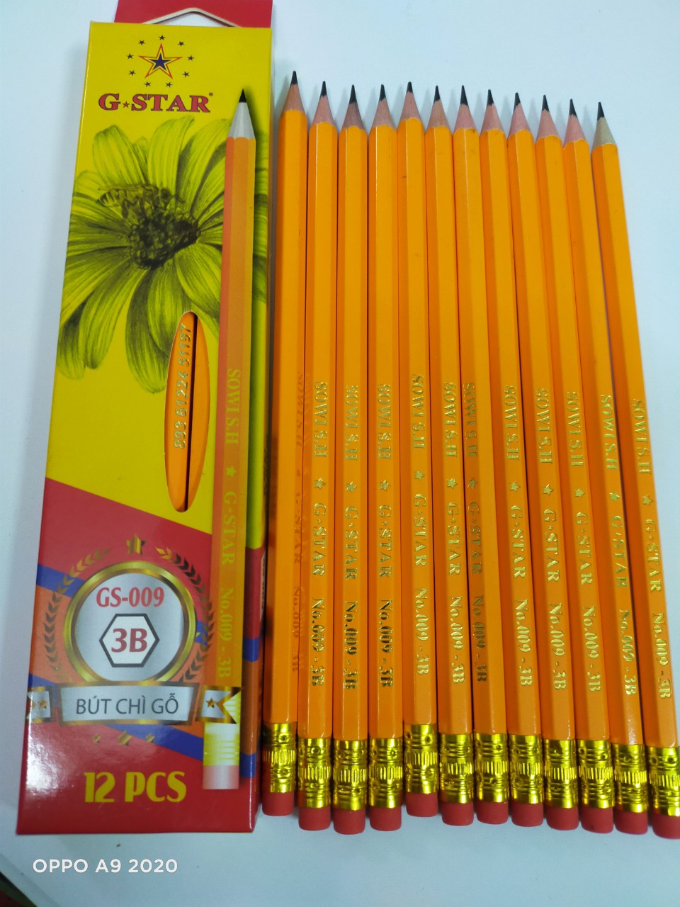 Hộp 12 bút chì Vàng GStar (2B/3B/4B/5B/6B)