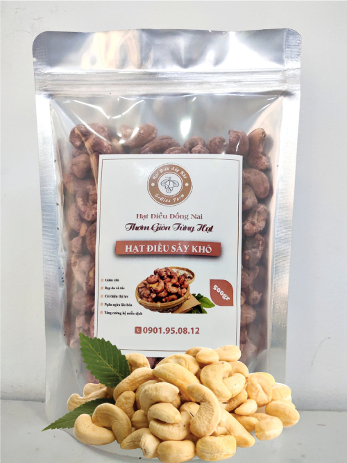 Hạt Điều Rang Muối Nguyên Hạt Còn Vỏ 0.5kg