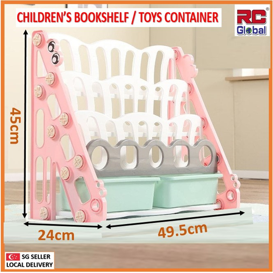 RCBabykids Bookshelf, Kids Doddlers bookshelf, 3 Layers Plastic