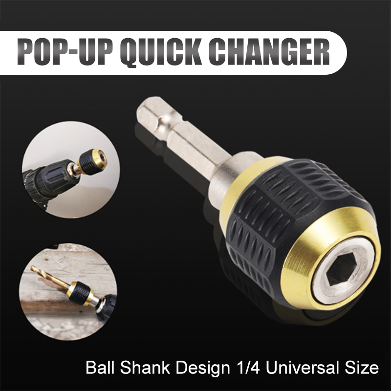 Chuyển đổi đầu lắp mũi khoan không chìa 1/4 "đầu nối hình lục giác thanh nới rộng bit thay đổi nhanh mở rộng