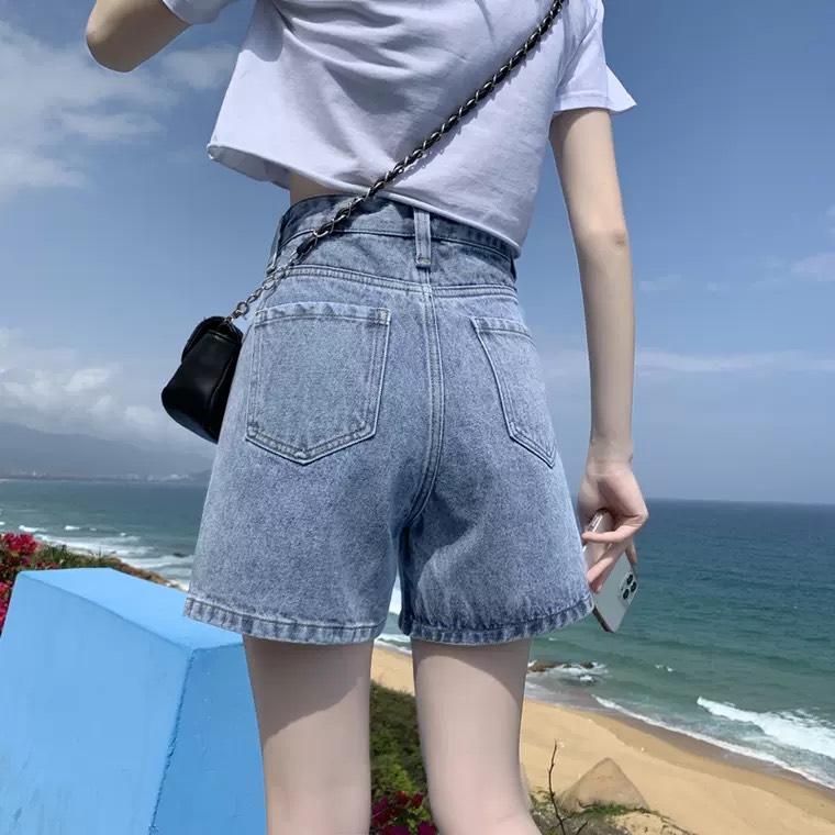 QUẦN JEANS NGỐ LỬNG NỮ FORM RỘNG XẺ LAI XANH NHẠT TÔN DÁNG CÁ TÍNH CAO CẤP DAVO CHỐNG UV SIÊU XỊN SÒ CỰC ĐỈNH HOT HIT