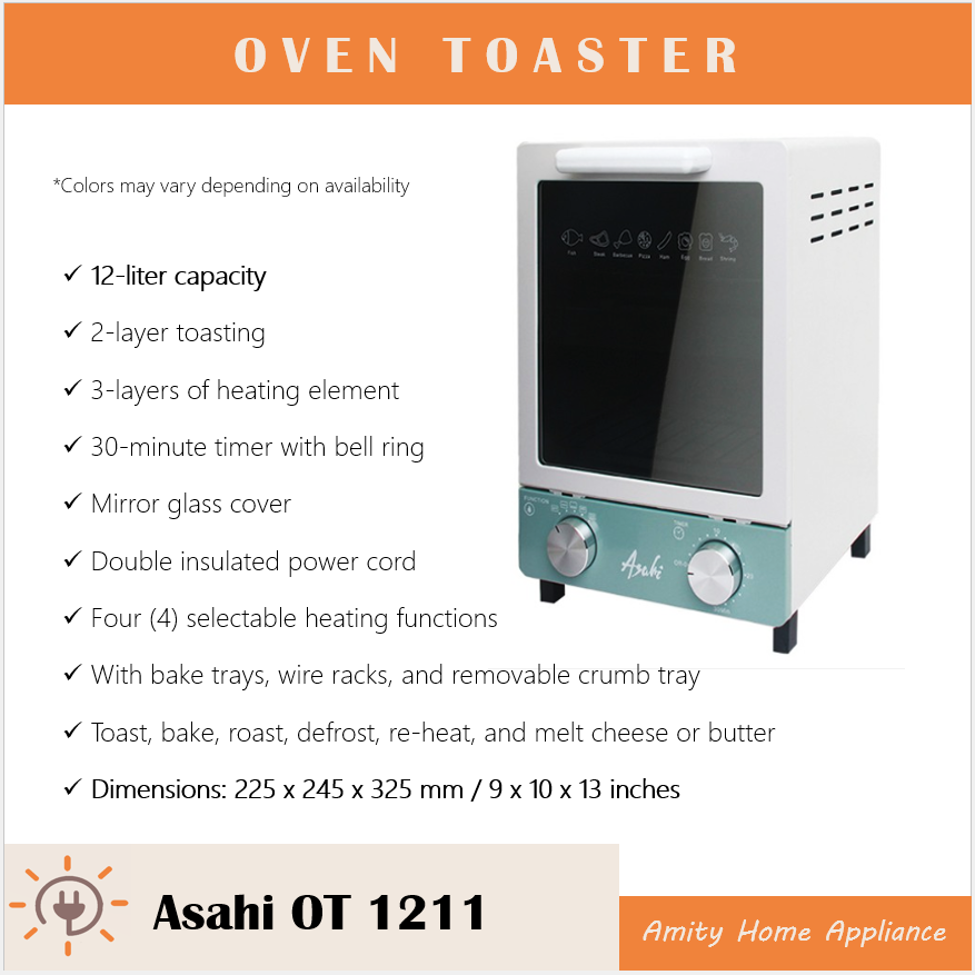 Asahi 12L Mini Oven / Oven Toaster OT1211 Lazada PH