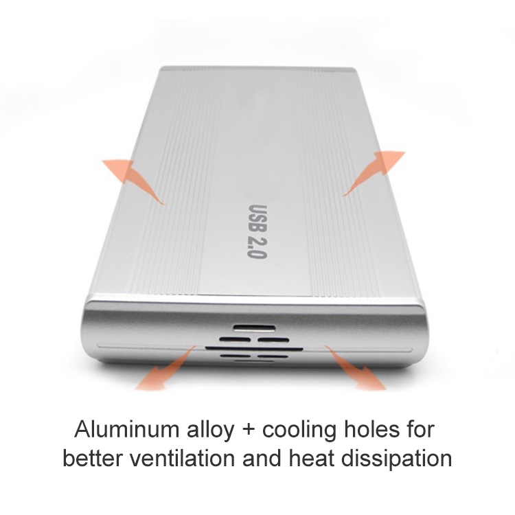 【Hawel brand】 Vỏ ổ cứng ngoài 3.5 inch, ổ cứng IDE hỗ trợ (Bạc)