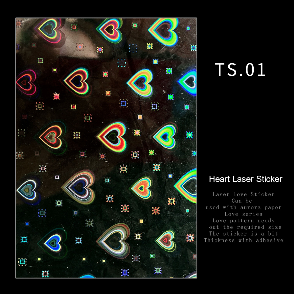 1PC Heart Films Durable Beautiful Fashion Best-selling Gradient Laser Heart Nail Art Flashing Dynamic Love Stylish Fashionable