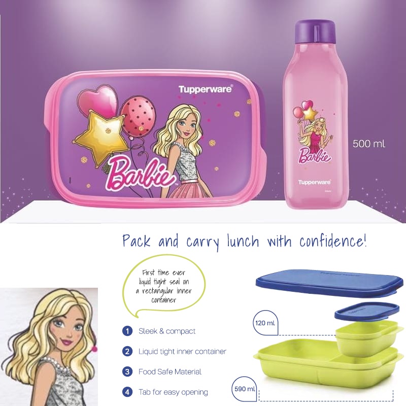 tupperware barbie lunch box