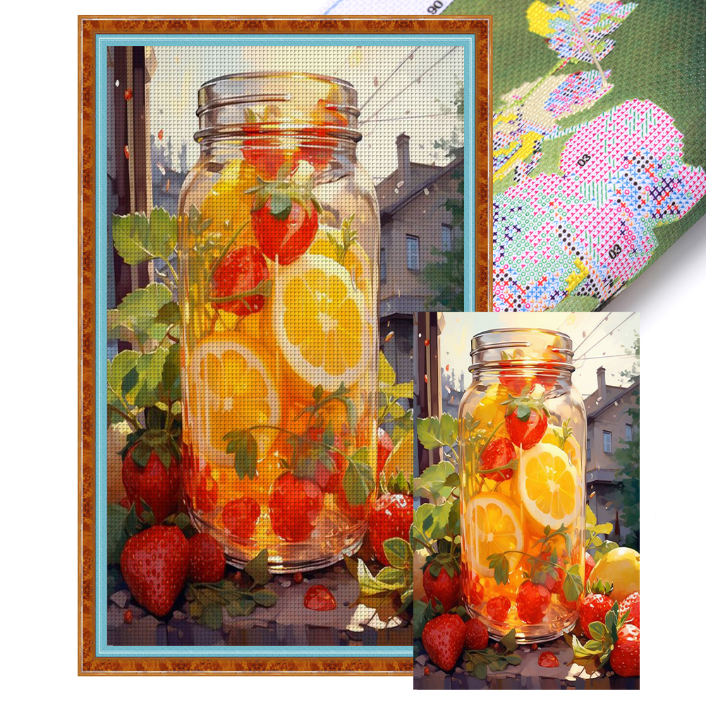 Partial Embroidery Eco-cotton Thread 11CT Printed Dessert Cross Stitch Artwork