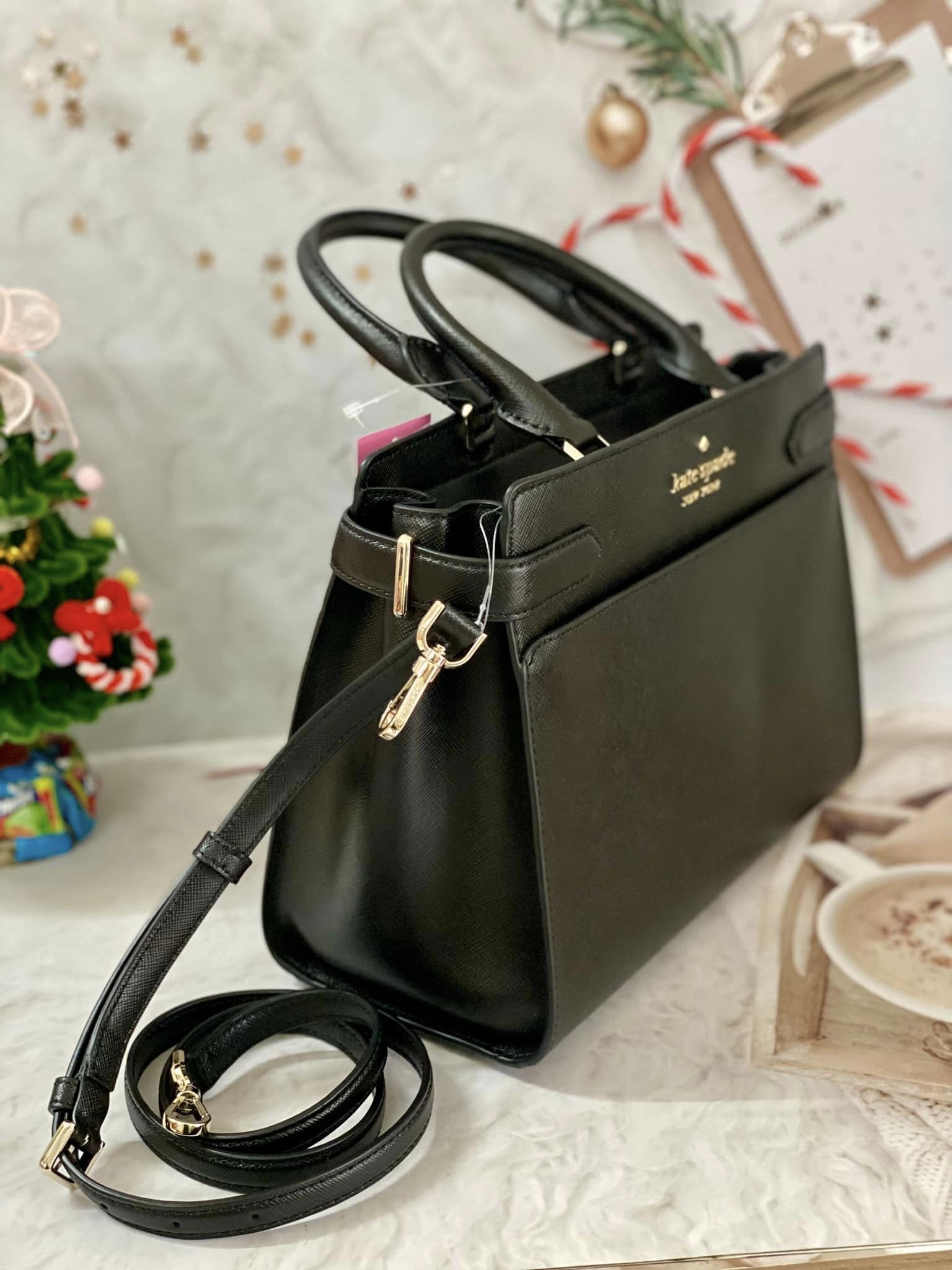 [Hàng Auth] Túi nữ Kate Spade STACI MEDIUM SATCHEL - Black