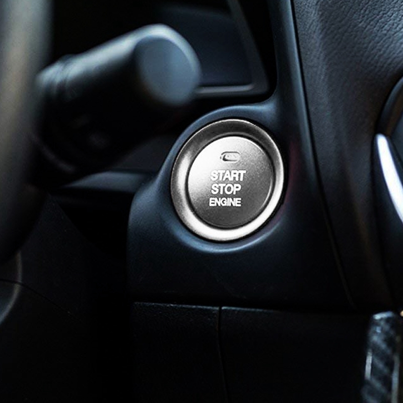2Pc Set Silver Aluminum Keyless Engine Push Start Button & Surrounding Decoration Ring for Mazda 3 6 CX-3 CX-5 CX-9 MX-5 W