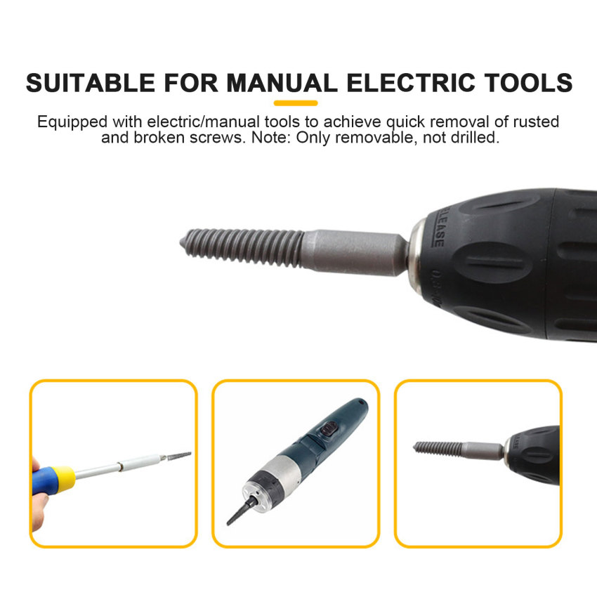 ⭐5pcs⭐ Hex Screw Extractors Power Tool Broken Damaged Screw Extractor Drill Bit Guide Set Broken Bolt Remover Easy Out Set