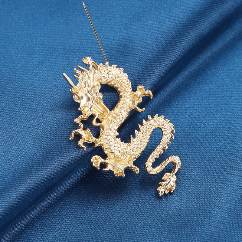 Draak Zwaard Broche Kristal Dubbele Draak Revers Pin Mode Kraag Borstpin Vintage Badge Jas Pak Rok Studs Accessoires Voor Mannen Tieners Vrouwen