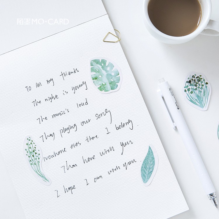 [HCM]Hộp 45 sticker Lá Cây trang trí planner scrapbook