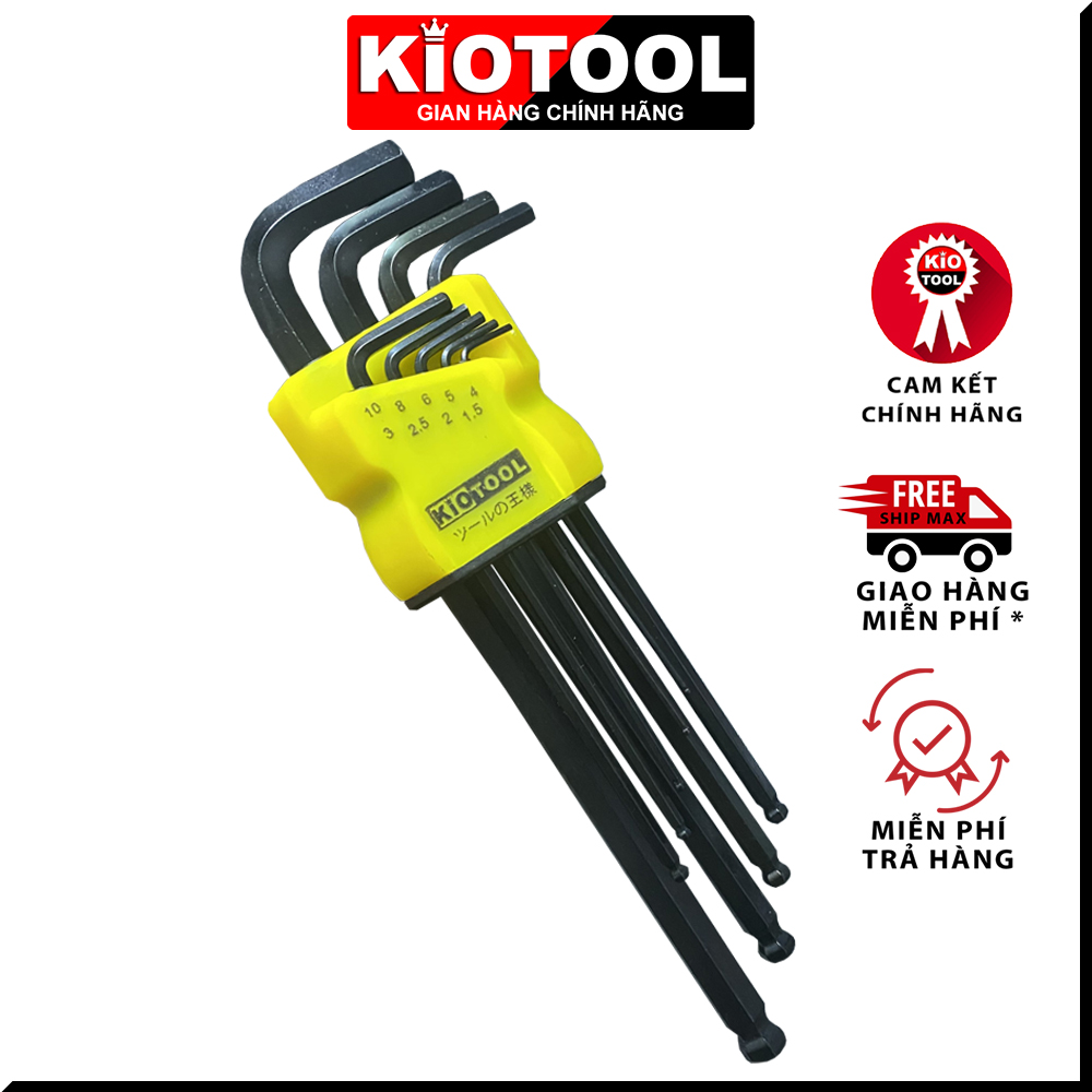 BỘ LỤC GIÁC 9 CÂY HỆ MÉT1.5-10MM KIOTOOL