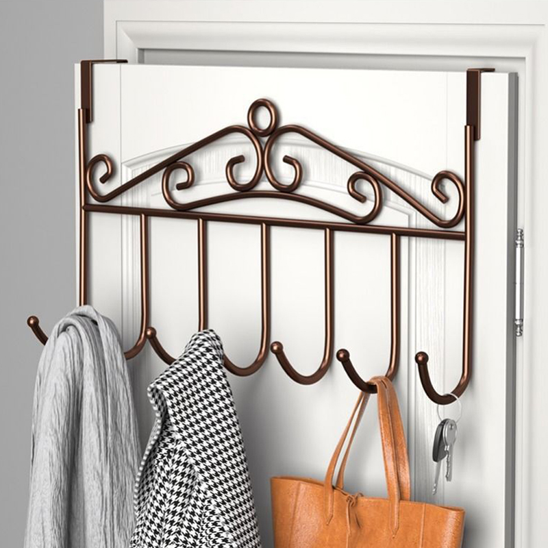 Over Door Metal Hanger Bracket Hooks Towel Hat Coat Hooks Iron Hook  Hanging Storage Rack Overdoor Organizer Accessories Dounp