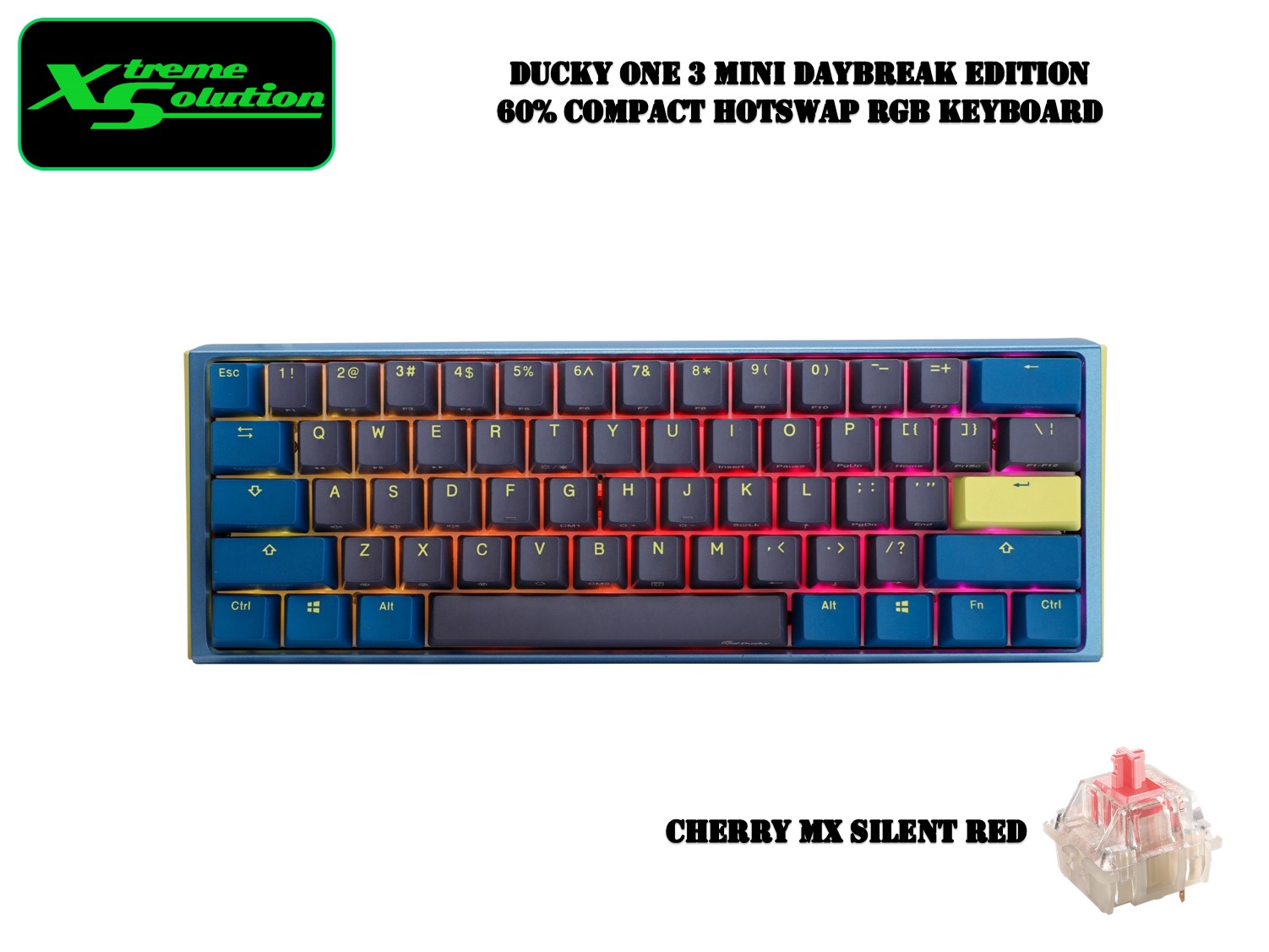 Ducky One 3 Mini RGB Hotswap 60% Mechanical Keyboard - Daybreak