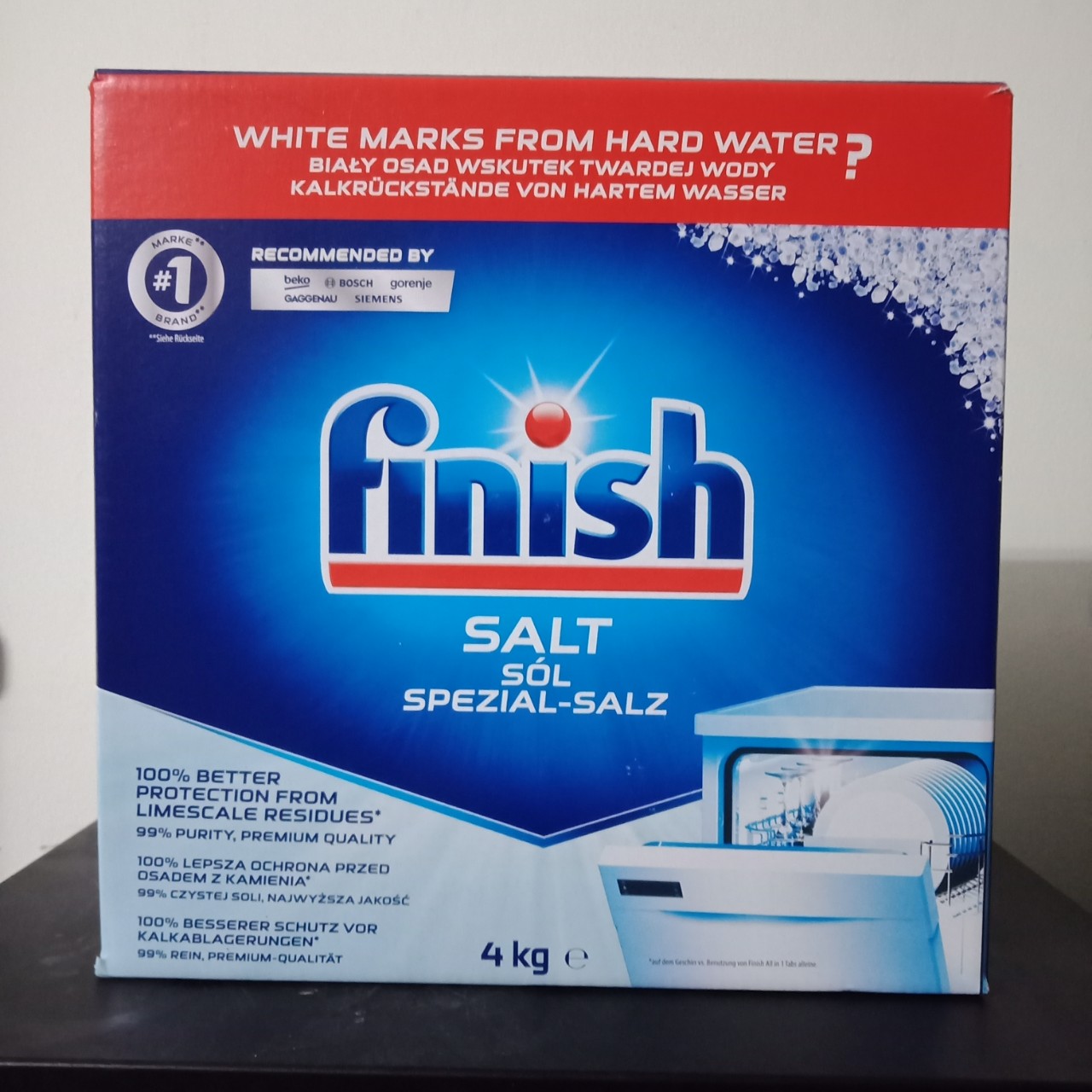 Muối rửa bát Finish 4.0 kg dùng cho Máy rửa bát chén ( CHÂU ÂU )